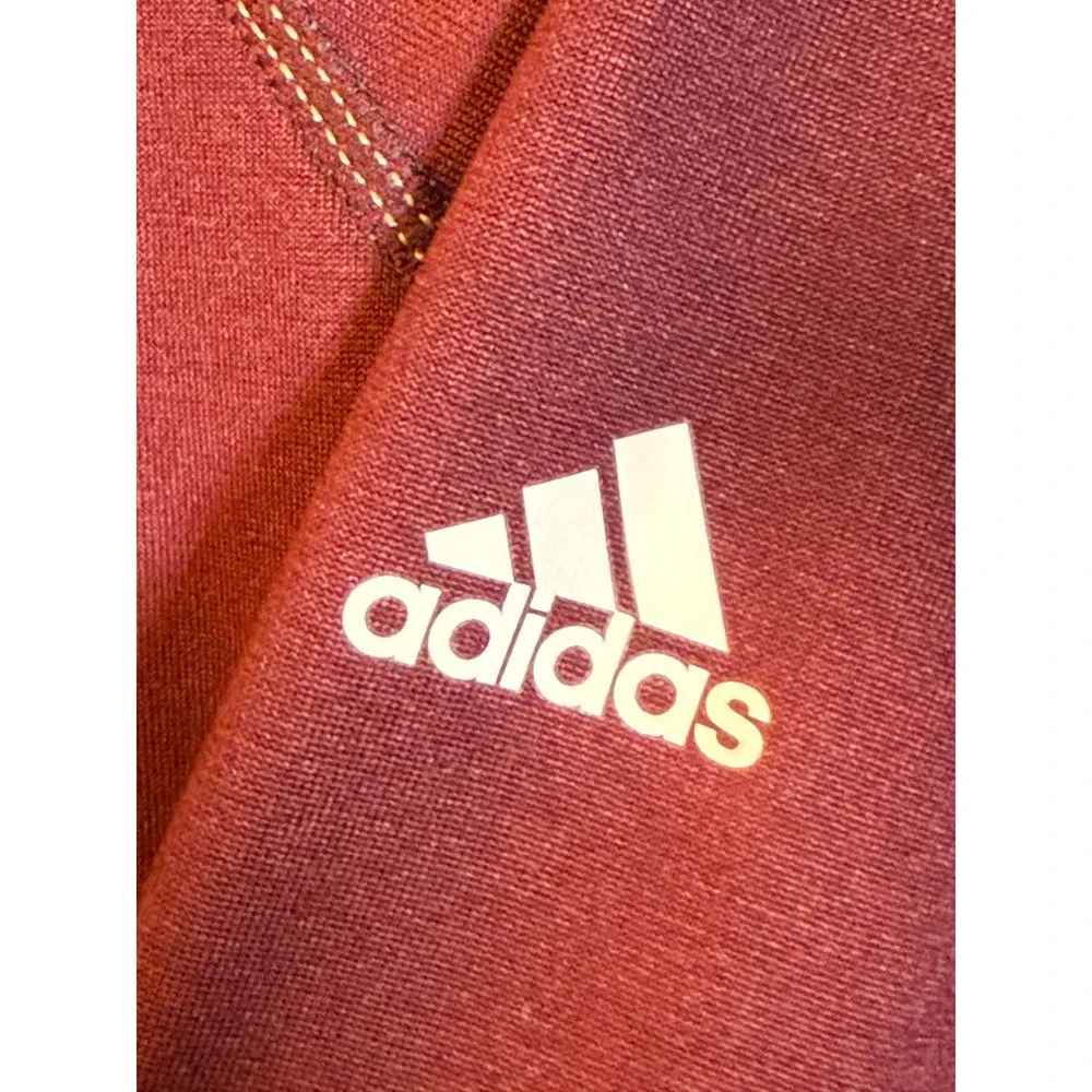 Adidas Mens Climalite Long Sleeve V-Neck Training Shirt Burgundy Maroon Size M